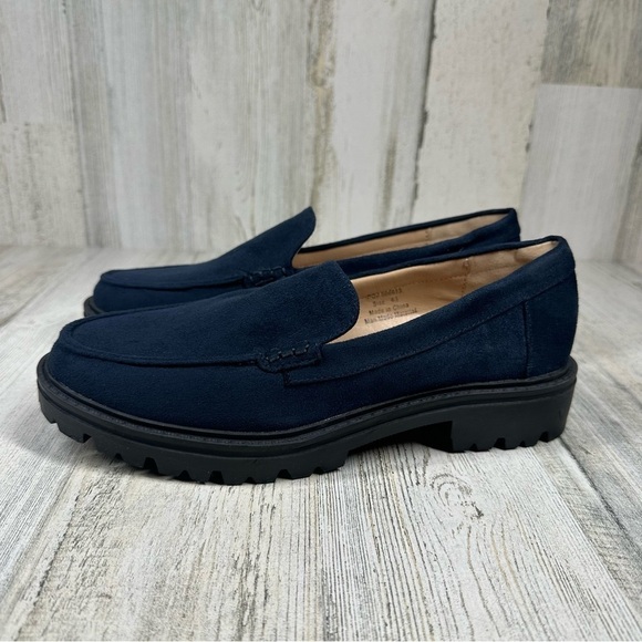 Journee Collection Shoes - New Journee Collection Erika Faux Suede Navy Chunky‎ Loafer #939